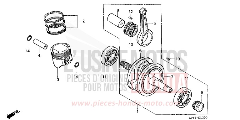 CRANKSHAFT/PISTON for City Fly BLACK (NH1E) from 1998
